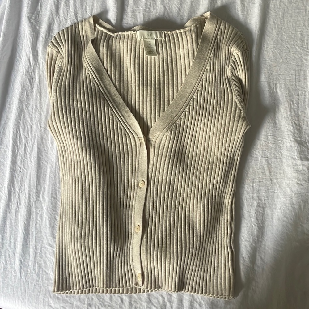 H&M long sleeve cream cardigan
